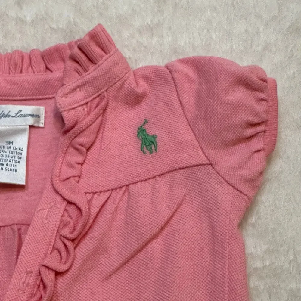 Ralph Lauren Baby Girl Pink Rompers sz 3 m